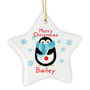 Personalised Penguin Ceramic Star Decoration, thumbnail 2 of 2