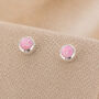 3mm Sterling Silver Pink Opal Stud Earrings, thumbnail 1 of 7