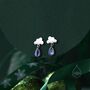 Dainty Cloud And Moonstone Raindrop Stud Earrings, thumbnail 1 of 9