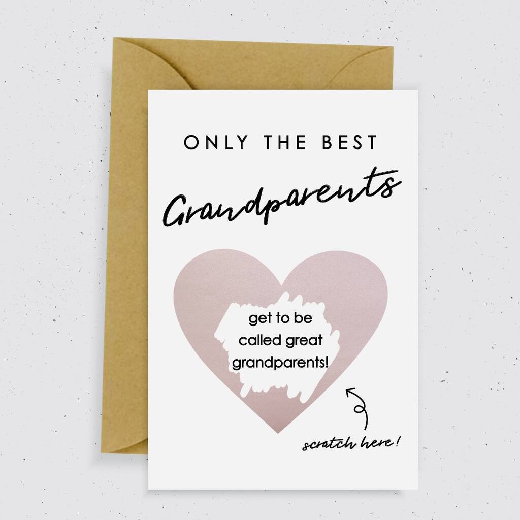 Only The Best Grandparents Baby Announcement Card By momo+boo