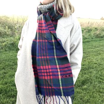 Personalised Check Initials Scarf, 3 of 4