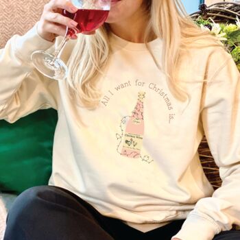 Personalised All I Want For Christmas Is Chicken Wine Jumper, 2 of 3