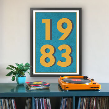 1983 Personalised Year Typography Print, 3 of 11