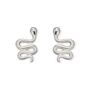 Snake Stud Earrings In Sterling Silver, thumbnail 6 of 12
