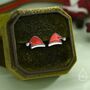 Sterling Silver Enamel Christmas Hat Stud Earrings, thumbnail 3 of 11