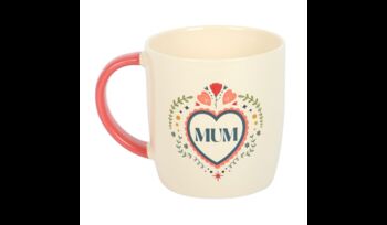 Mum Mug | Folk Heart Pattern, 4 of 5