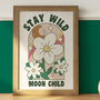 Stay Wild Moon Child Retro Daisy Print, thumbnail 1 of 3