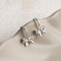Sterling Silver Bow Drop Earrings, thumbnail 2 of 4