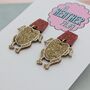 Gold Turkey Glitter Christmas Resin Earrings, thumbnail 4 of 4