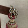 Statement Peacock Hot Pink Indian Earrings, thumbnail 2 of 3