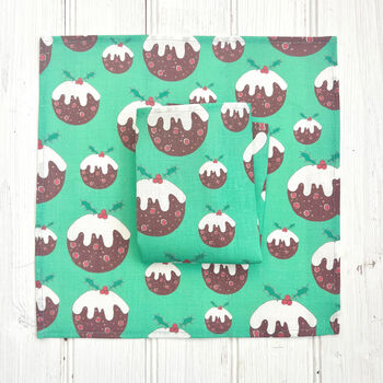 Christmas Pudding Linen Napkins, 2 of 2