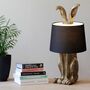 Antique Gold Hare Lamp And Shade, thumbnail 1 of 3