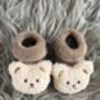 Taupe Teddy Bear Baby Socks, thumbnail 5 of 9