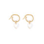 Mother Of Pearl Heart Creole Hoop Earrings, thumbnail 2 of 2