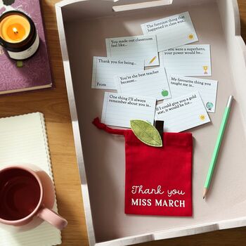 Personalised Apple 'Thank You Teacher' Cards Gift Bag, 5 of 8