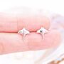 Sterling Silver Manta Ray Stud Earrings, thumbnail 4 of 10