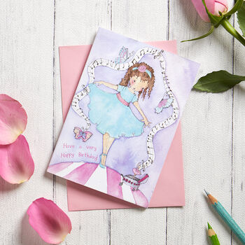 Turquoise Ballet Birthday Card, 3 of 3