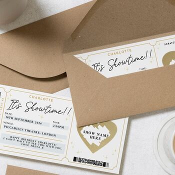 Theatre Ticket Heart Scratch Reveal Gift Voucher, 3 of 4