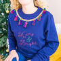 Personalised Pom Pom Trim Christmas Family Jumpers, thumbnail 2 of 6