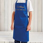 Personalised Santa's Helper Kids Blue Waterproof Apron, thumbnail 2 of 11