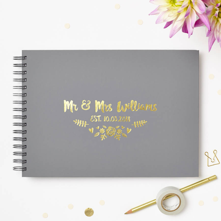 Personalised Botanical Wedding Guest Book, 1 of 9