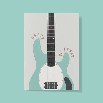 Bass Guitar Birthday Card | Guitarist Music Card, 3 of 5