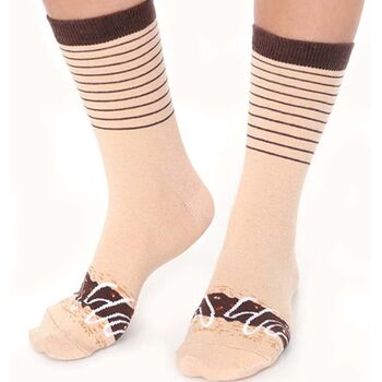 Chocolate Caramel Swirl Donut Socks, 3 of 5