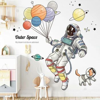 Astronaut Wall Vinyl Planets And Space Dog, 3 of 3