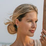Parvati Sterling Silver Turquoise Hoop Earrings, thumbnail 3 of 10