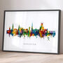 Worcester Skyline Cityscape Art Print, thumbnail 1 of 12
