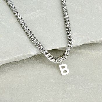 Personalised Men's Stainless Steel Chain And Initial Necklace, 5 of 6