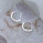 Sterling Silver Straight Edge Huggies, thumbnail 2 of 8