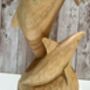 Hand Carved Wooden Teak Dolphin Sculpture 30cm Ornament Figurine Gift, thumbnail 9 of 9