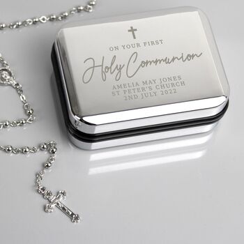 Personalised First Holy Communion Beads And Trinket Box, 2 of 2