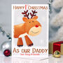 Reindeer Twins 1st Christmas Card As Mummy Daddy, thumbnail 1 of 6