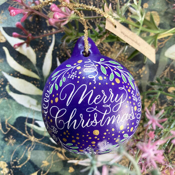 Handwritten Calligraphy Merry Christmas Bauble, 2 of 3