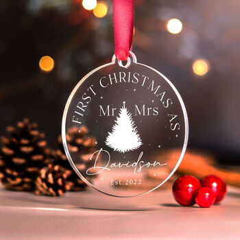 Personalised First Christmas Married 2022 Bauble, 5 of 11