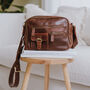 Leather Pocket Shoulder Bag, Distressed Brown, thumbnail 1 of 6