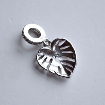 Monstera Leaf Charm Necklace In 925 Sterling Silver Tropical Jewellery Gift, 3 of 8