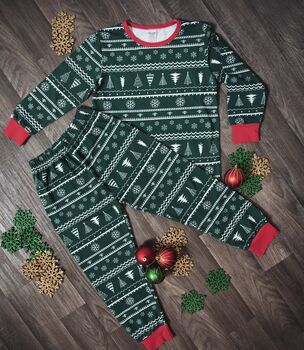 Christmas Pyjamas Family Matching Green, 2 of 11