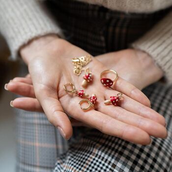 Fable Enamel Mushroom Ring, 3 of 6