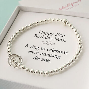 30th Birthday Silver Bracelet By Sophie Jones Jewellery ...