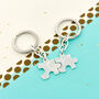 Personalised Couples Silver Jigsaw Puzzle Keyring, thumbnail 3 of 7