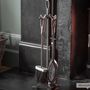 Antique Pewter Large Fireside Tool Set, thumbnail 1 of 2