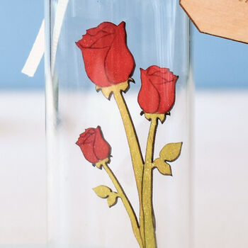 Miniature Roses Message Bottle Valentine's Gift, 2 of 4