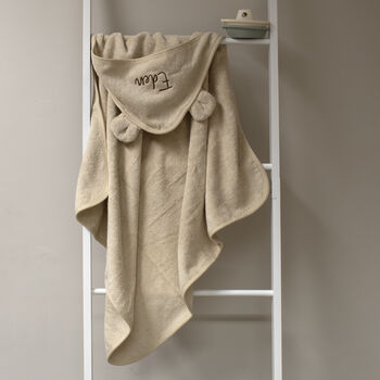 Personalised Hooded Towel In Natural Beige, 3 of 7