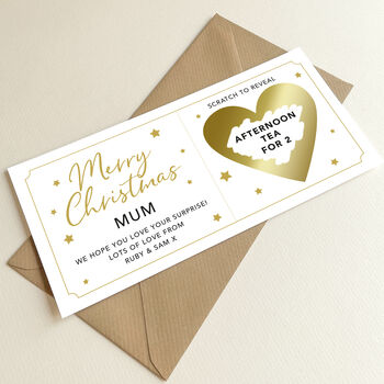 Personalised Christmas Surprise Scratch Card: Gold / Red Heart Design, 12 of 12