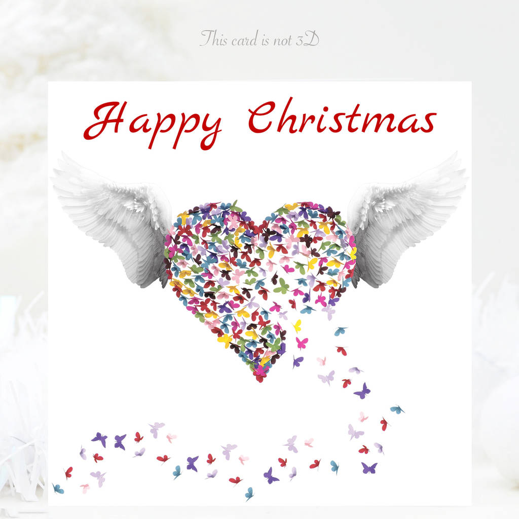 Angel Christmas Card Pack Five Butterfly Xmas Cards