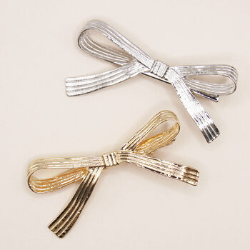 Gold Or Silver Ribbon Hair Clip, 2 of 5