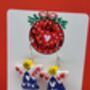 Festive Painted Angel Earrings With Stand, thumbnail 5 of 11